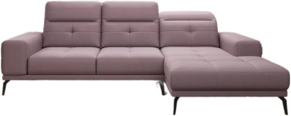 Designer Sofa Terina inkl. Beistellhocker Stoff Rosé Rechts