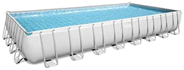 Power Steel™ Frame Pool, Lichtgrau, 956 x 488 x 132 cm