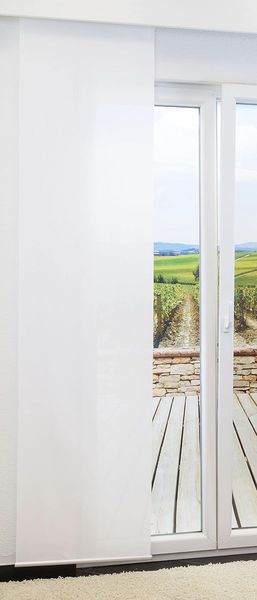 Schiebevorhang von LYSEL® - Plain halbtransparent einfarbig in den Maßen 245 cm x 60 cm weiß/reinweiß