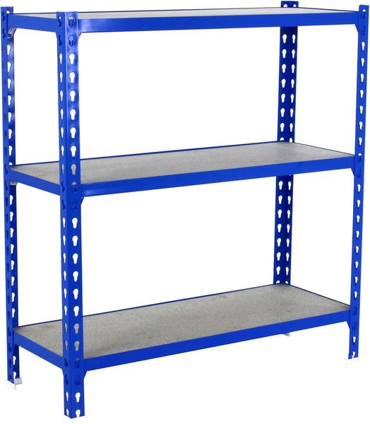 Simonrack Schwerlastregal, Lagerregal, 90 x 110 x 30 cm, Metallregal, Kellerregal, Biegestelle 200 kg, 3 Holzfachböden, Grau/Holz - Maderclick