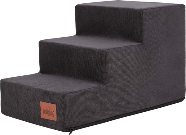 Bjird Haustiertreppe Savoy 50x30 cm, 60x40 cm (3 - 4 Stufen), Bezug abnehmbar und waschbar, Antirutsch