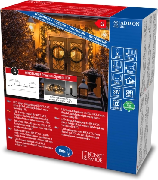 Konstsmide LED System Erweiterung 10,1 m mit 100 Lichtern in Bernstein 4913-817