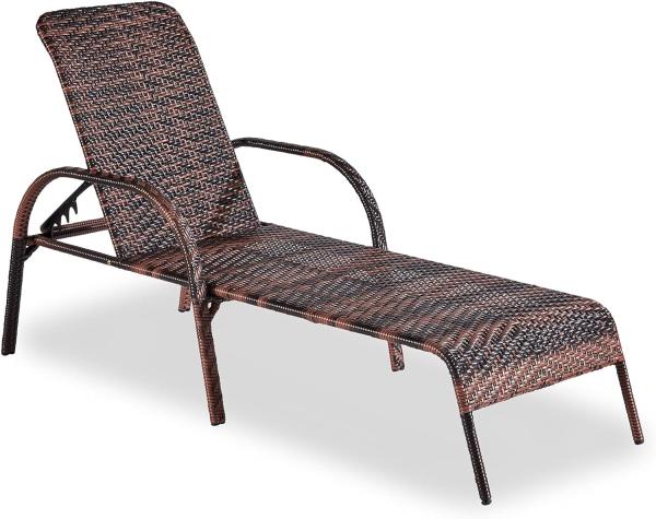 wuuhoo® I Edle Polyrattan Sonnenliege Palma in braun I Designer Liege mit höhenverstellbarer Lehne I Wetterfest für Innen und Außen