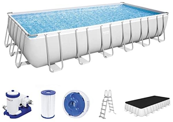 Power Steel™ Frame Pool, Lichtgrau, 732 x 366 x 132 cm