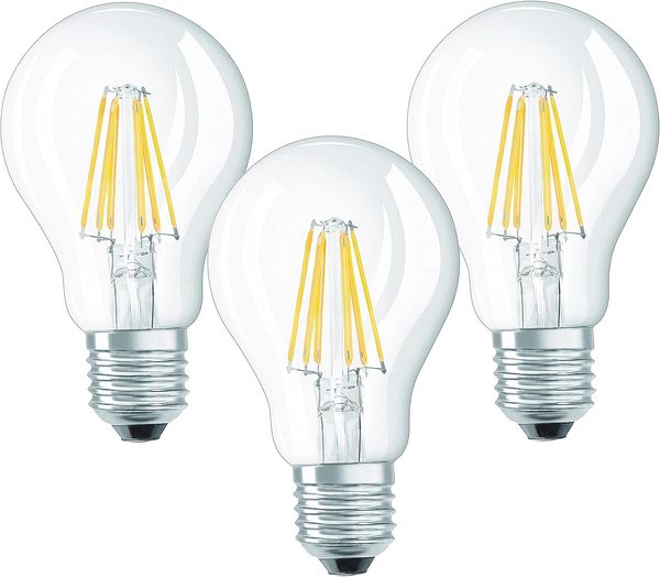 TRANGO LED-Leuchtmittel, 3er Pack E27001-3 LED Filament Birne 8 Watt 850 Lumen - 3000K warmweiß - Ersatz für 60W Glühlampe - Glühbirne - Birne in Tropfen Form mit E27 Fassung Abstrahlwinkel 360°, 3 St.