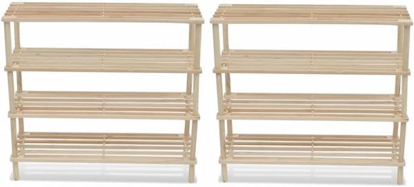 vidaXL Schuhregale mit 4 Böden 2 Stk. Massivholz Tanne 241066 Bild 3