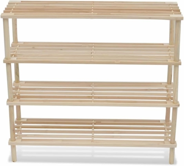 vidaXL Schuhregale mit 4 Böden 2 Stk. Massivholz Tanne 241066 Bild 4