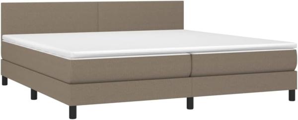 Boxspringbett mit Matratze & LED Stoff Taupe 200x200 cm, Härtegrad: H2 [3133025]