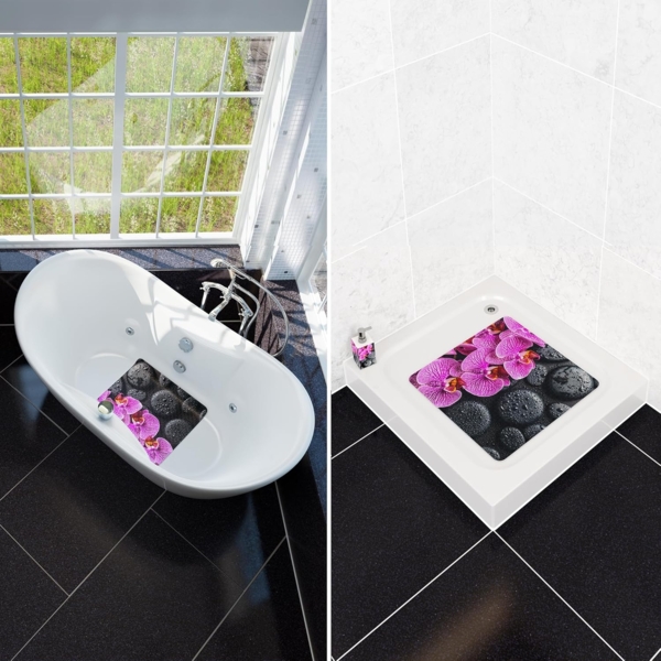 Sanilo Duschmatte mit Motiv, viele schöne Badematten zur Auswahl, rutschfeste & sichere Badematte, hochwertig, Kunststoff PVC, quadratisch, 230 extra starke Saugnäpfe, 53 x 53 cm, waschbar Bild 5