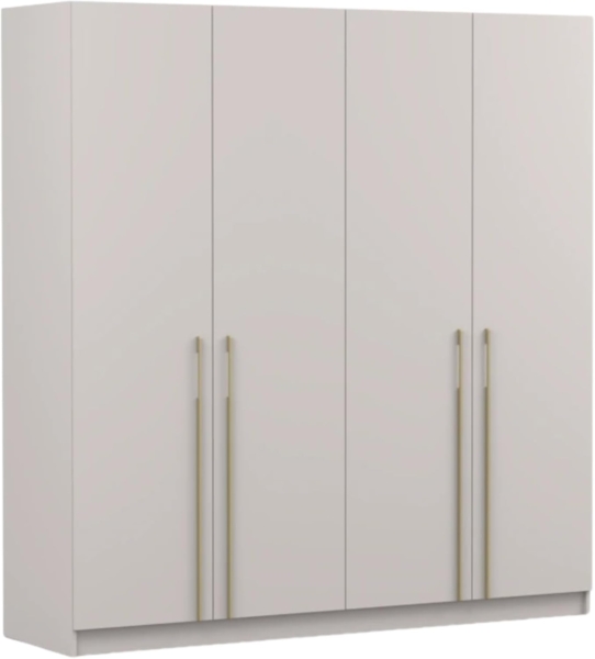 imoebel24 Drehtürenschrank ROSA 4D 200 cm - Kaschmir / Gold