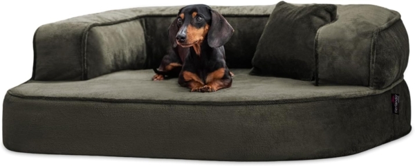 SHARLEEN Orthopädisches Hundesofa - 26 Olivgrün, 100x80cm