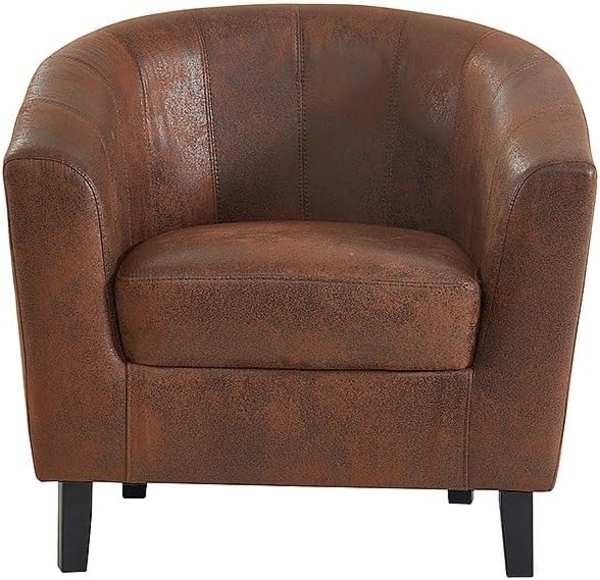 Vente-unique - Lounge-Sessel - Microfaser - Braun - CRISTOBAL II Bild 4