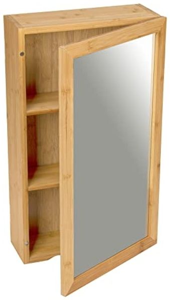 Badezimmerschrank mit Spiegel, 35x60 cm, Bambus, WENKO