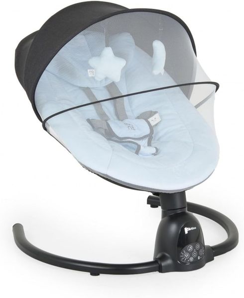 Moni Babywippe Clarissa elektrisch Moskitonetz Fernbedienung Musikfunktion Timer hellblau Bild 3