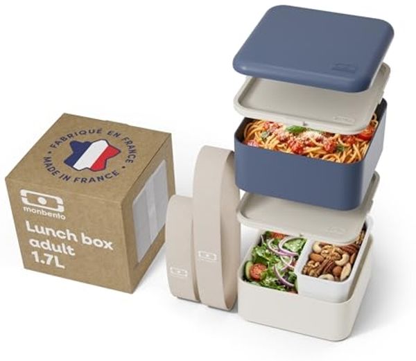 Monbento Bento Quadrat Natural Blau blau