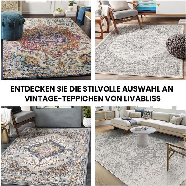 Livabliss Teppich CASABLANCA, rechteckig, Höhe: 12 mm, Vintage Orientteppich, Kurzflor Boho Wohnzimmerteppich, Läufer Bild 6