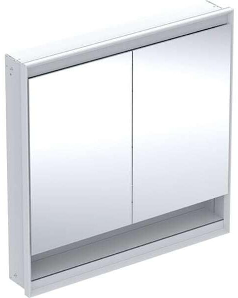 Geberit ONE Spiegelschrank mit ComfortLight, 2 Türen, Unterputzmontage, mit Nische, 90 x 90 x 15 cm, 505.823.00, Farbe: weiss / Aluminium pulverbeschichtet - 505.823.00.2
