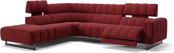 Sofanella Wohnlandschaft Veneto Stoff Ecksofa Couch in Rot S: 266 x 241 Breite x 101 Tiefe