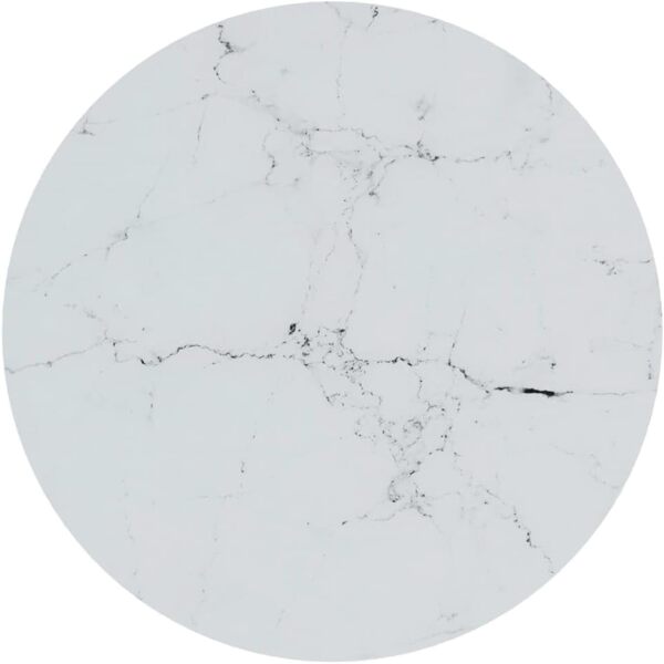 vidaXL Beistelltisch Golden und Weiße Marmor-Optik 45 cm Hartglas 331664 Bild 6