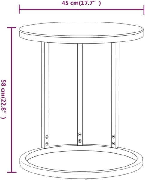 vidaXL Beistelltisch Golden und Weiße Marmor-Optik 45 cm Hartglas 331664 Bild 3