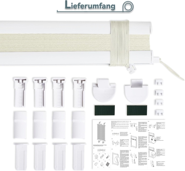 Plisseerollo ohne Bohren Klemmfix 65x120 cm(BxH) Beige Jalousie Sonnenschutz Easyfix Faltrollo Lichtdurchlässig Rollo für Fenster & Tür Bild 7