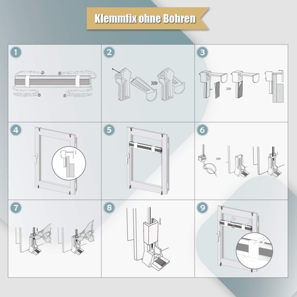 Plisseerollo ohne Bohren Klemmfix 65x120 cm(BxH) Beige Jalousie Sonnenschutz Easyfix Faltrollo Lichtdurchlässig Rollo für Fenster & Tür Bild 9