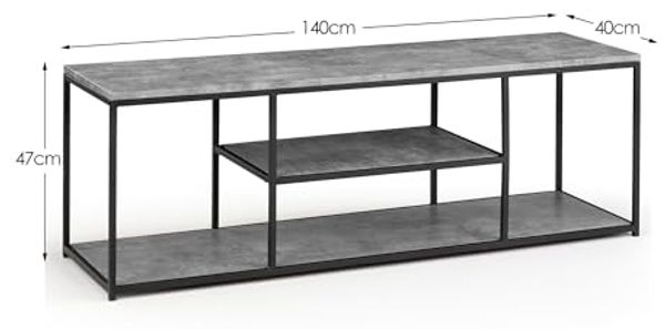 Julian Bowen Staten TV-Möbel, Betonoptik/Schwarz Bild 6