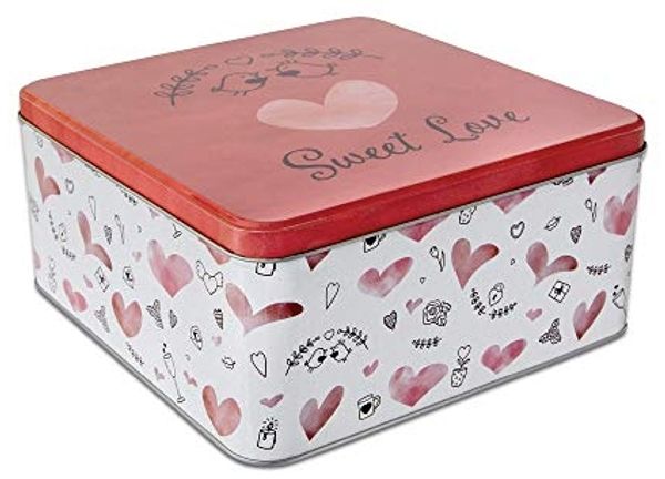 Städter Gebäckdose Sweet Love Weißblech quadratisch 16,5 cm