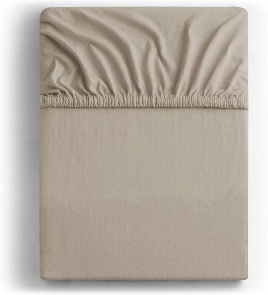 DecoKing Spannbettlaken 160x200 180x200 cm Cappuccino Spannbetttücher Jersey 100% Baumwolle Boxspringbett Amber 160x200 180x200 Bild 2