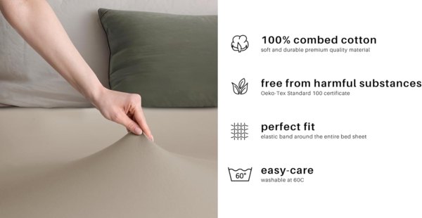 DecoKing Spannbettlaken 160x200 180x200 cm Cappuccino Spannbetttücher Jersey 100% Baumwolle Boxspringbett Amber 160x200 180x200 Bild 5