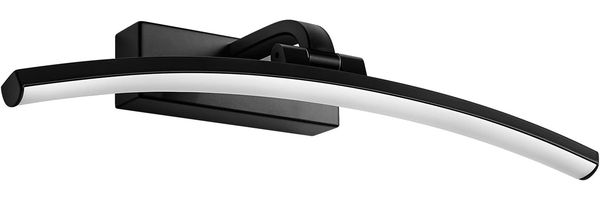 EMKE LED Spiegellampe Badezimmer Spiegelleuchte 40 cm, 180° Drehbar Spiegellampen Spiegel BadSpiegelschrank Beleuchtung 4000K, Badlampe Spiegelbeleuchtung Badspiegelleuchten Schwarz