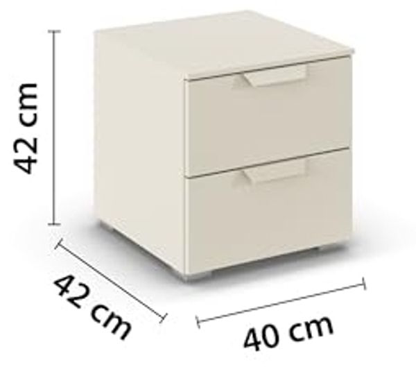 rauch Aditio Box, Nachttisch, 2 Schubladen, mit Softclose-Funktion, Farbe Beige, BxHxT 40x42x42cm Bild 3
