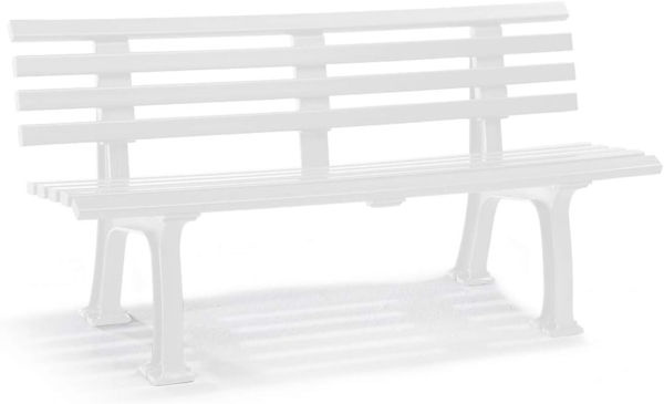 Blome 'Ibiza' Parkbank, 2-Sitzer, Kunststoff, Weiß, 75 x 55 x 120 cm Bild 5