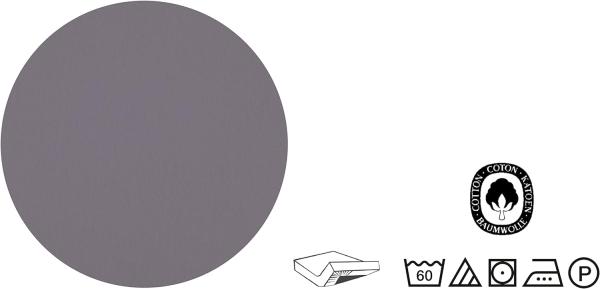 Biberna Jersey-Spannbetttuch, 100 % Baumwolle, Silber / Grau, 1x 140x200 cm - 160x200 cm Bild 6