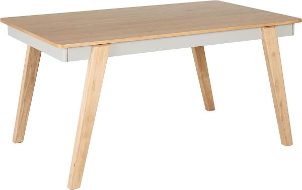 Esstisch heller Holzfarbton grau 150 x 90 cm PHOLA