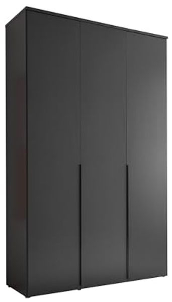 Drehtürenschrank >Kevo< 2 Böden, 2 Stangen, Graphit, Dekor - 135x225x52cm (BxHxT)