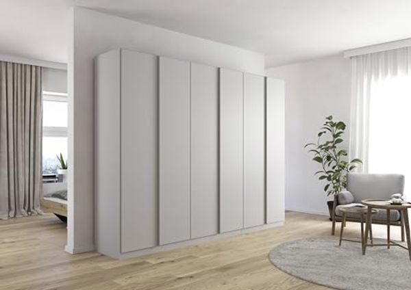 Drehtürenschrank >Monostar< in seidengrau aus Holzwerkstoff - 271x210x54 (BxHxT)
