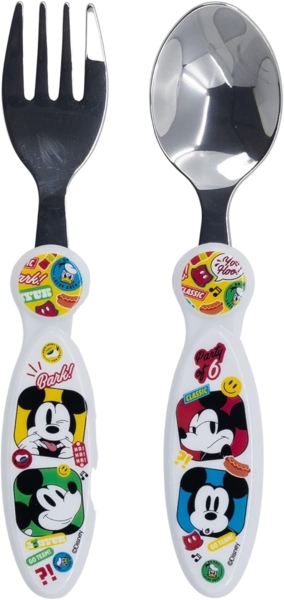 Disney Mickey Mouse Kinderbesteck Kinder Besteck-Set Mickey Mouse Micky Maus 2-teilig Gabel, Löffel (2-tlg)