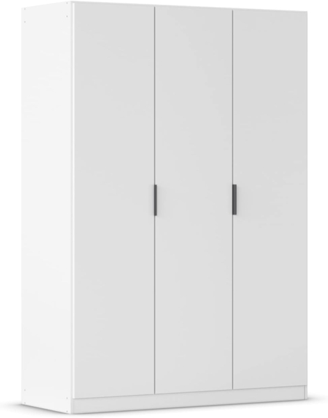 Rauch Möbel Lagoa, Kleiderschrank, Garderobe für Schlafzimmer, Kinderzimmer, Jugendzimmer 3-türig, mit Zubehör Classic, Farbe Weiß, Breite 136