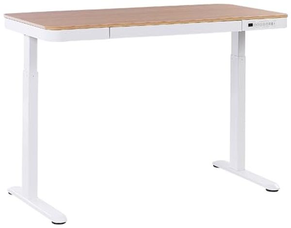 Höhenverstellbarer Schreibtisch Elektrisch Heller Holzfarbton KENLY
