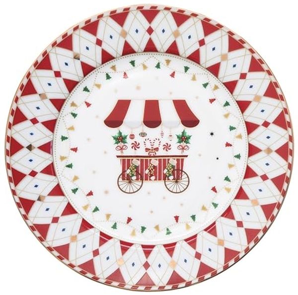 MamboCat Frühstücksteller 4x Christmas Wonderland Kuchenteller verschiedene Dekor Porzellan Bild 3