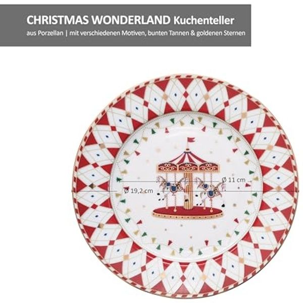 MamboCat Frühstücksteller 4x Christmas Wonderland Kuchenteller verschiedene Dekor Porzellan Bild 6
