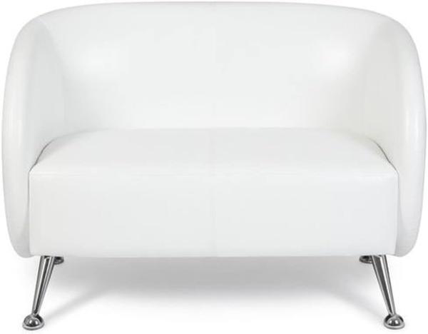 hjh OFFICE Lounge Sofa ST. Lucia Kunstleder 2-Sitzer Sofa mit weicher Polsterung, besonders bequem, 713401, Weiß