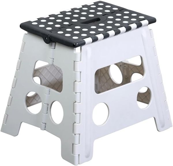 KESPER 70732 Sitzhocker, faltbar, weiß/grau, 36,5 x 30 x 32 cm / Hocker
