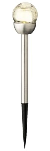 Lumineo LED Solarleuchte, Dauerlicht, warmweiß, LED Solarleuchte Gartenstecker 24cm Edelstahl Warmweiß 6er Set Bild 2