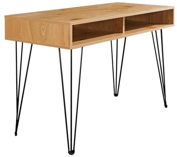 riess-ambiente Schreibtisch STUDIO 110cm natur-Eiche, Stauraum, Hairpin, homeoffice, platzsparend (Einzelartikel, 1-St), Industrial Laptoptisch - ideal für Studio, Wohn- oder Arbeitszimmer