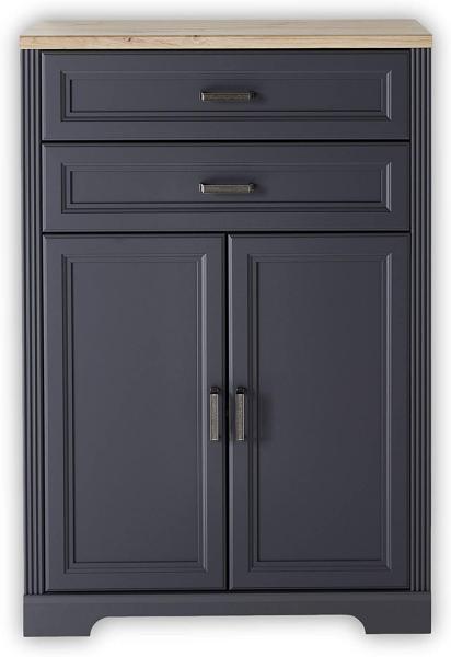 JASMIN Aktenschrank in Graphit, Artisan Eiche Optik - Büroschrank mit Schubladen und Türen - Landhausstil Büromöbel Komplettset - 86 x 127 x 38 cm (B/H/T)