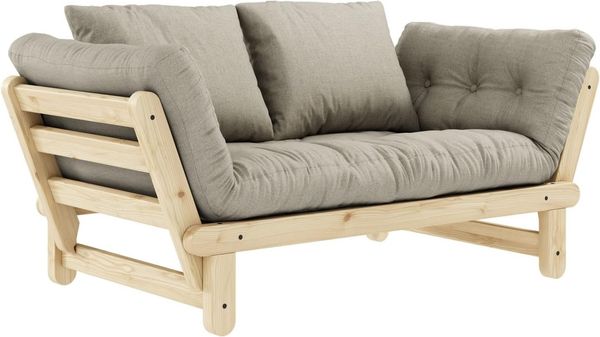 Karup Design Futonsofa BEAT Gestell Natur, Matratze Leinen
