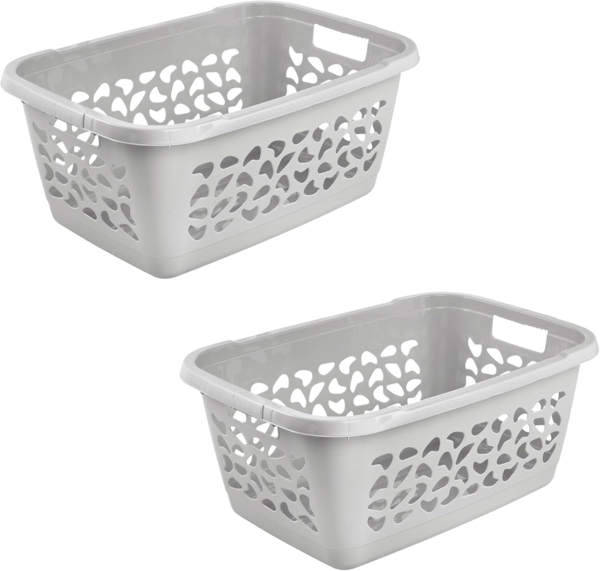 keeeper Wäschekorb jost, 2er Set, 65 x 44 x 28 cm, 52 l (Set, 2 St), praktische Griffe, platzsparend ineinander nestbar