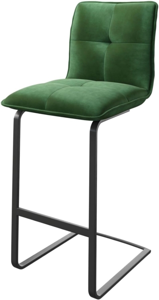 Barstuhl Maddy-Flex Samt Grün Freischwinger flach Metall